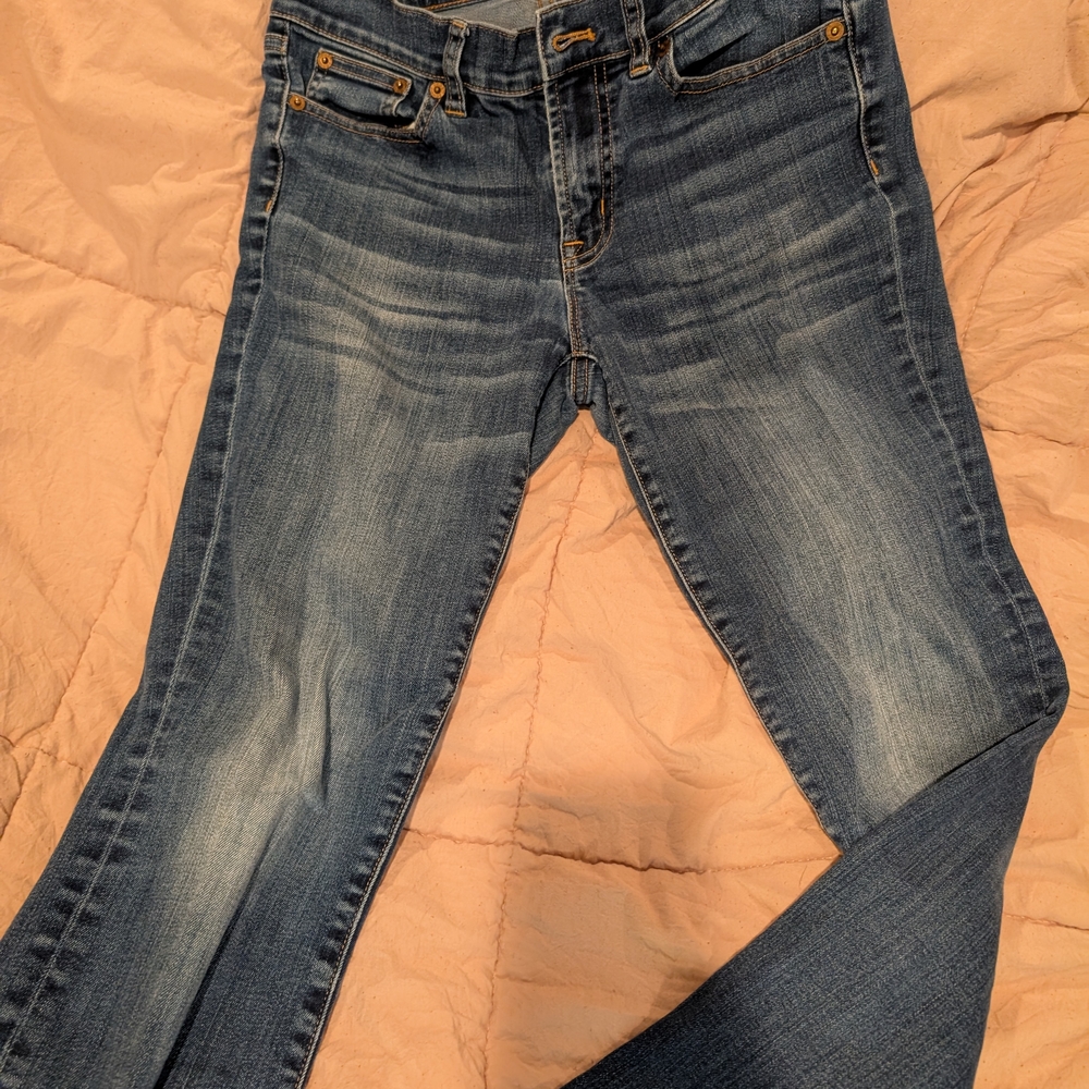 J. Crew Blue Straight Leg Jeans with Vintage Fading